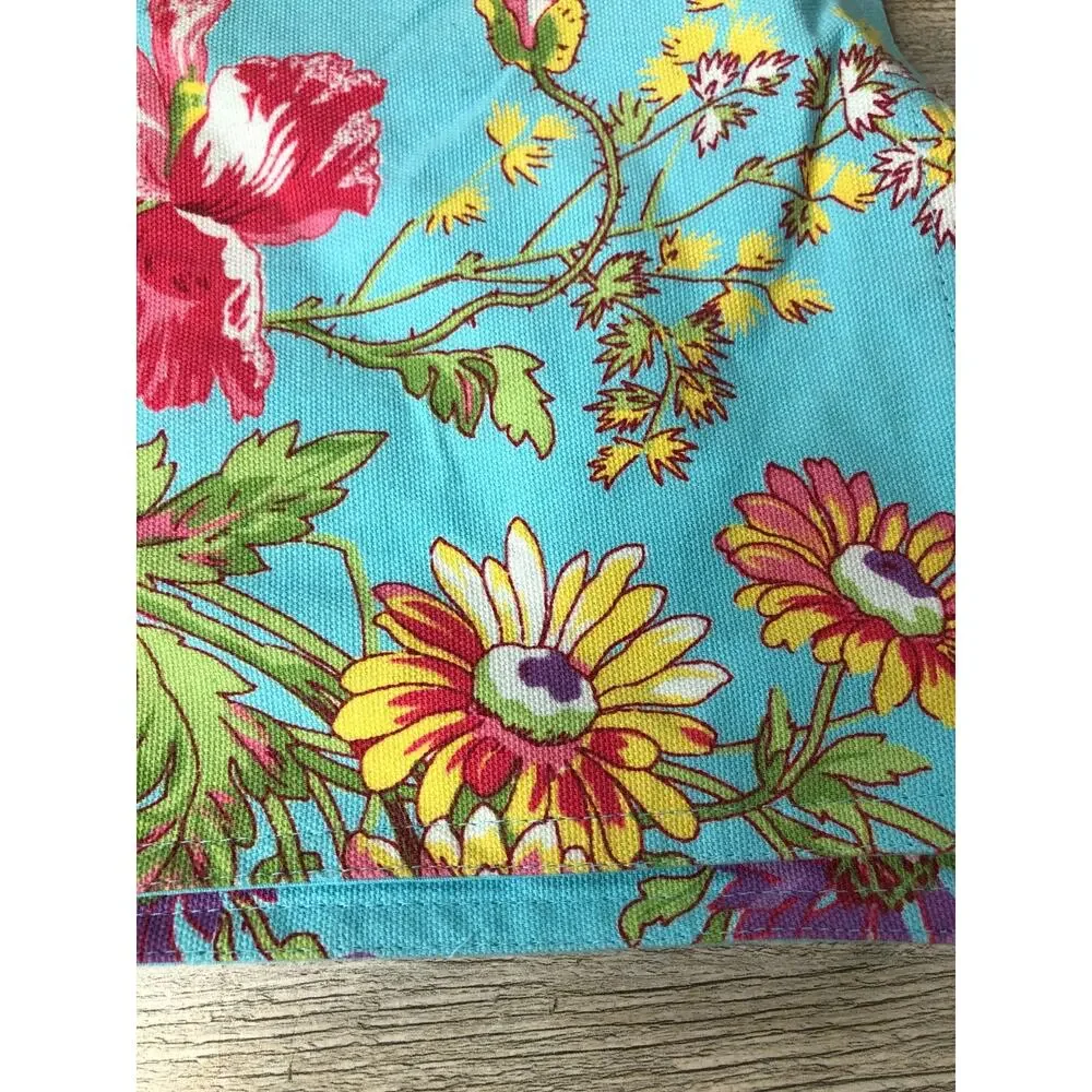 April Cornell Placemats Wildflower Aqua Turquoise Blue 14x 19